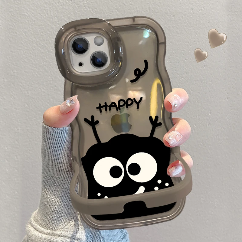 满屏煤球适用苹果15华为oppo/vivo小米iPhone16板凳双支架手机壳