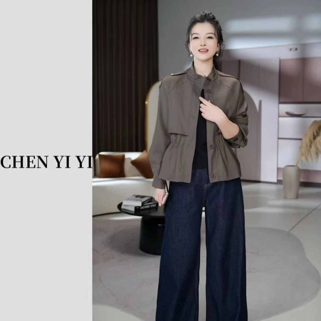 继承者立领插肩袖洋气短款挺阔有型可调节显瘦百搭风衣外套