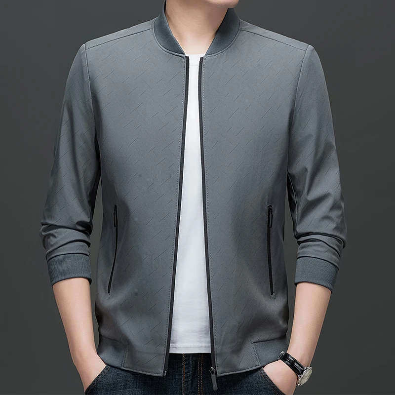 2025秋季新款男士潮流立领夹克宽松棒球服上衣服商务休闲茄克外套