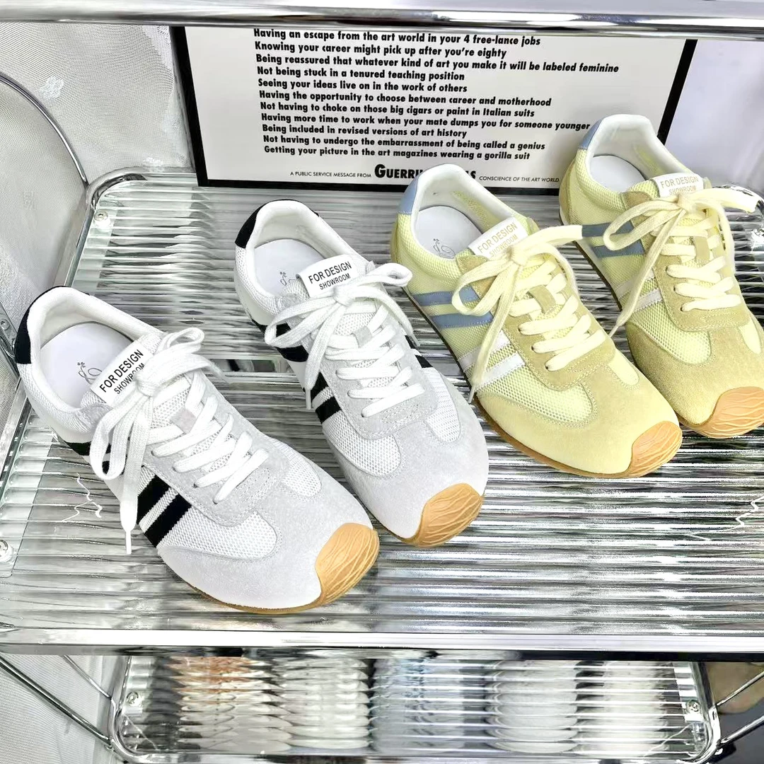 大码女鞋(40-43)2025夏季网面透气时尚百搭潮鞋德训鞋5322