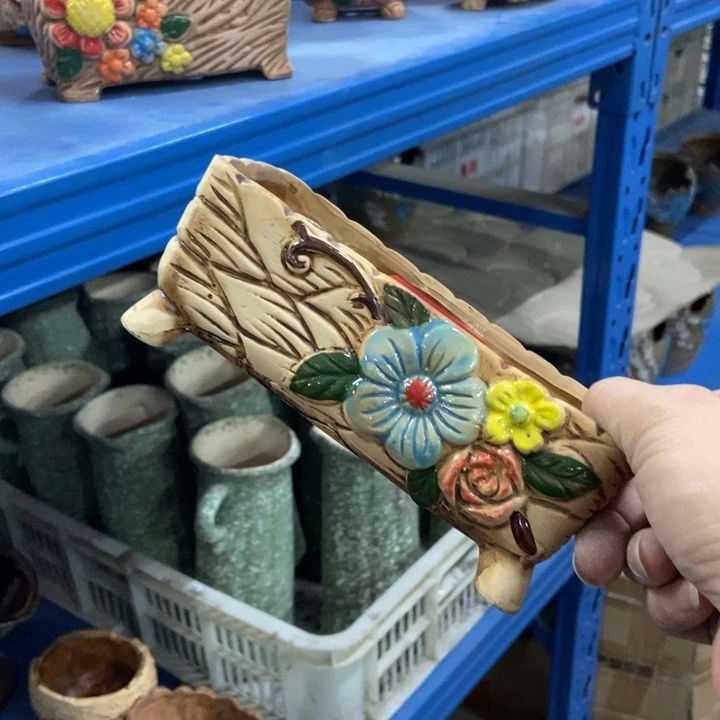 陶瓷花盆单场满9.9发16*7.5*6