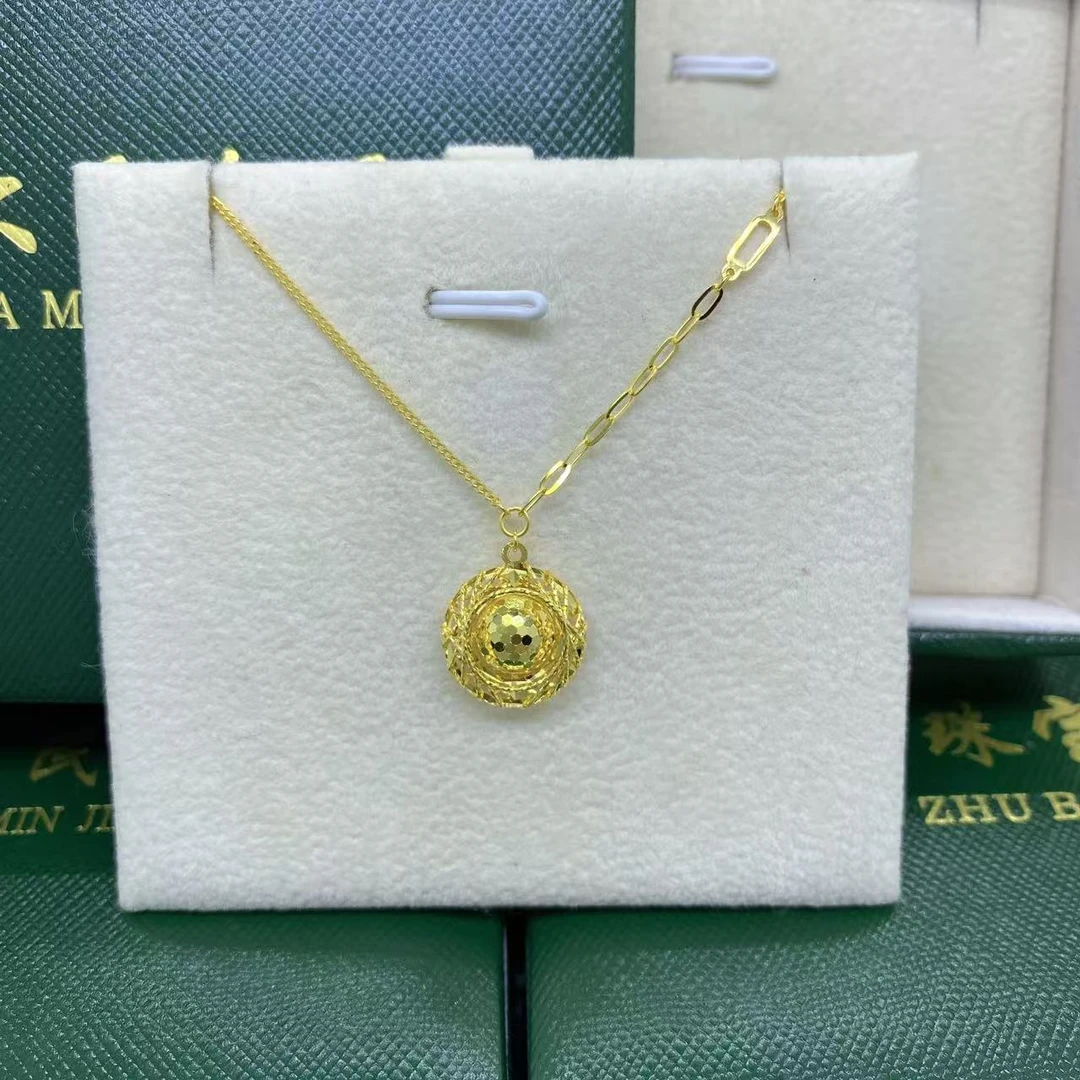 #7276黄18K金Au750精品鸽子蛋套链