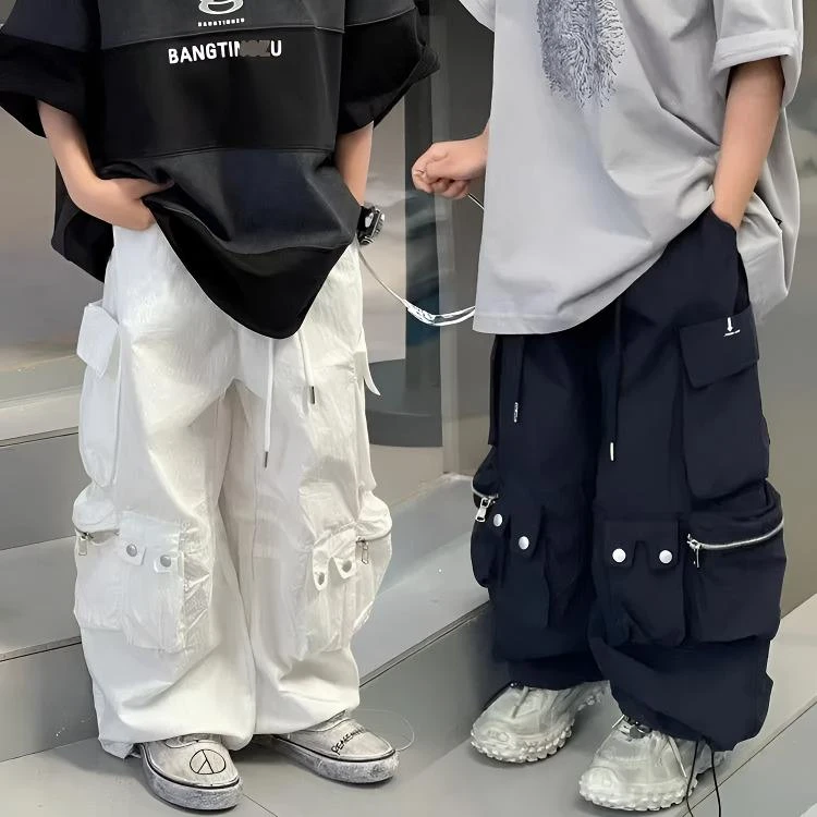 男童夏季长裤儿童超薄休闲裤子2025帅气工装裤男孩薄款防蚊裤6-12