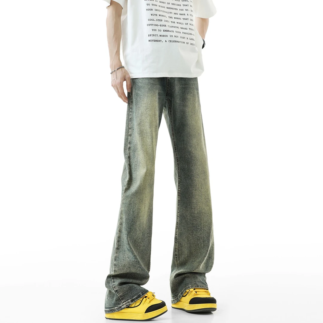 美式高街潮流水洗牛仔裤男款2025夏季新款时尚休闲百搭宽松直筒裤