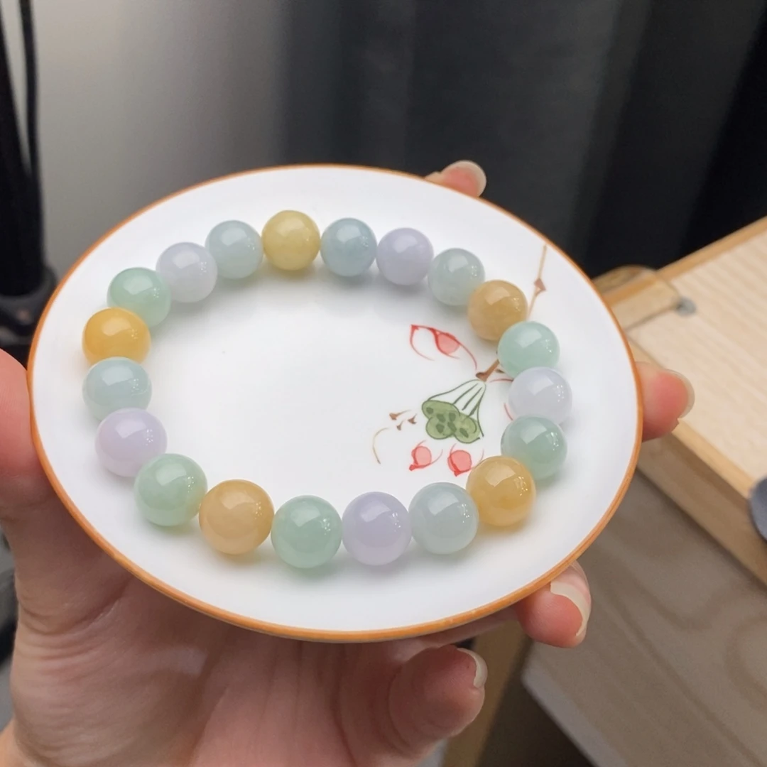 小***亮翡翠未镶嵌手链翡翠y2729 卡10