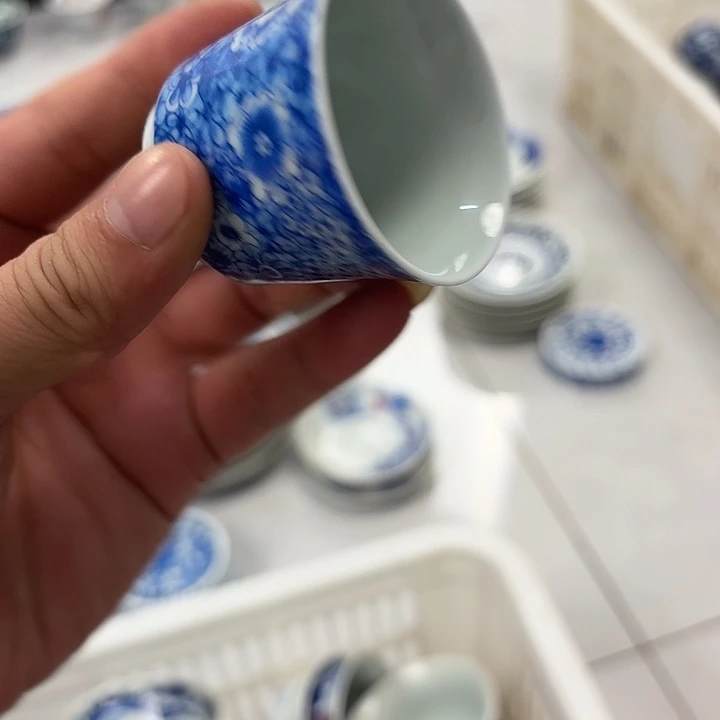 瓷片万花客杯景德镇