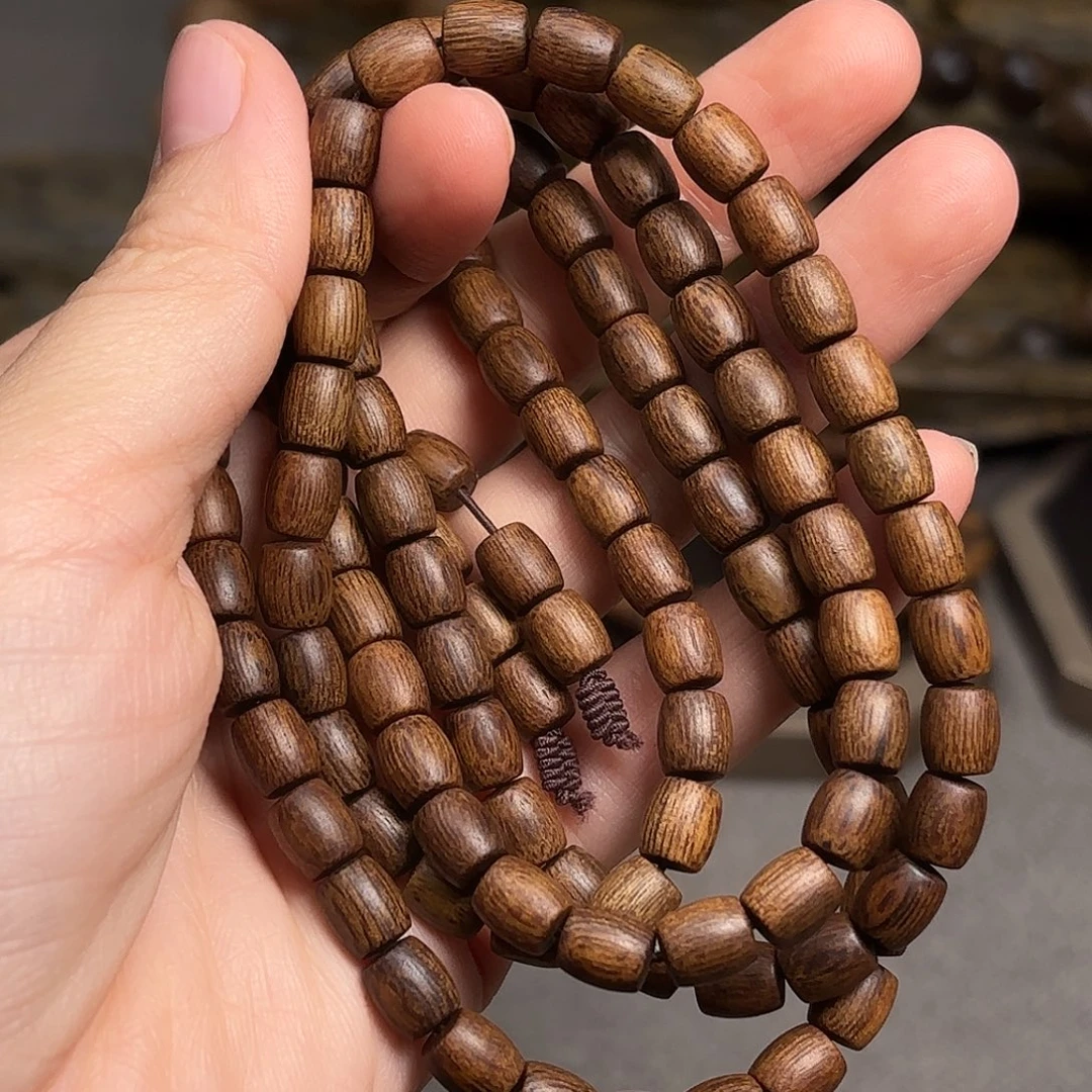 沉香手串越南富森红土玉化0.6×0.8×108