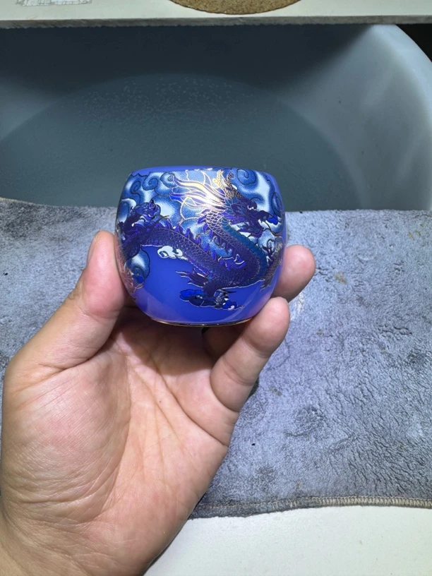 紫蓝龙纹杯 茶杯 品茗杯