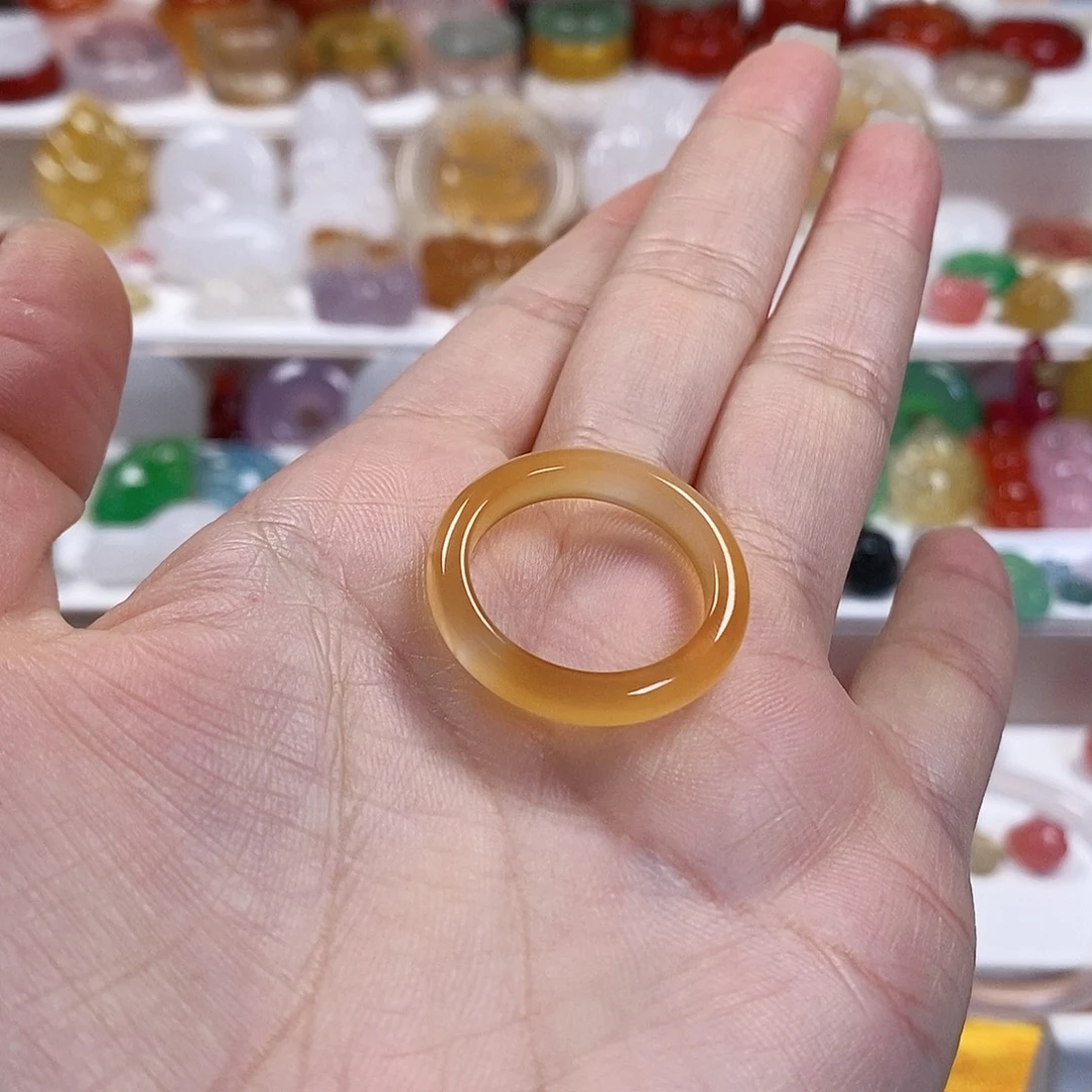 皮***土玛瑙/玉髓未镶嵌戒指