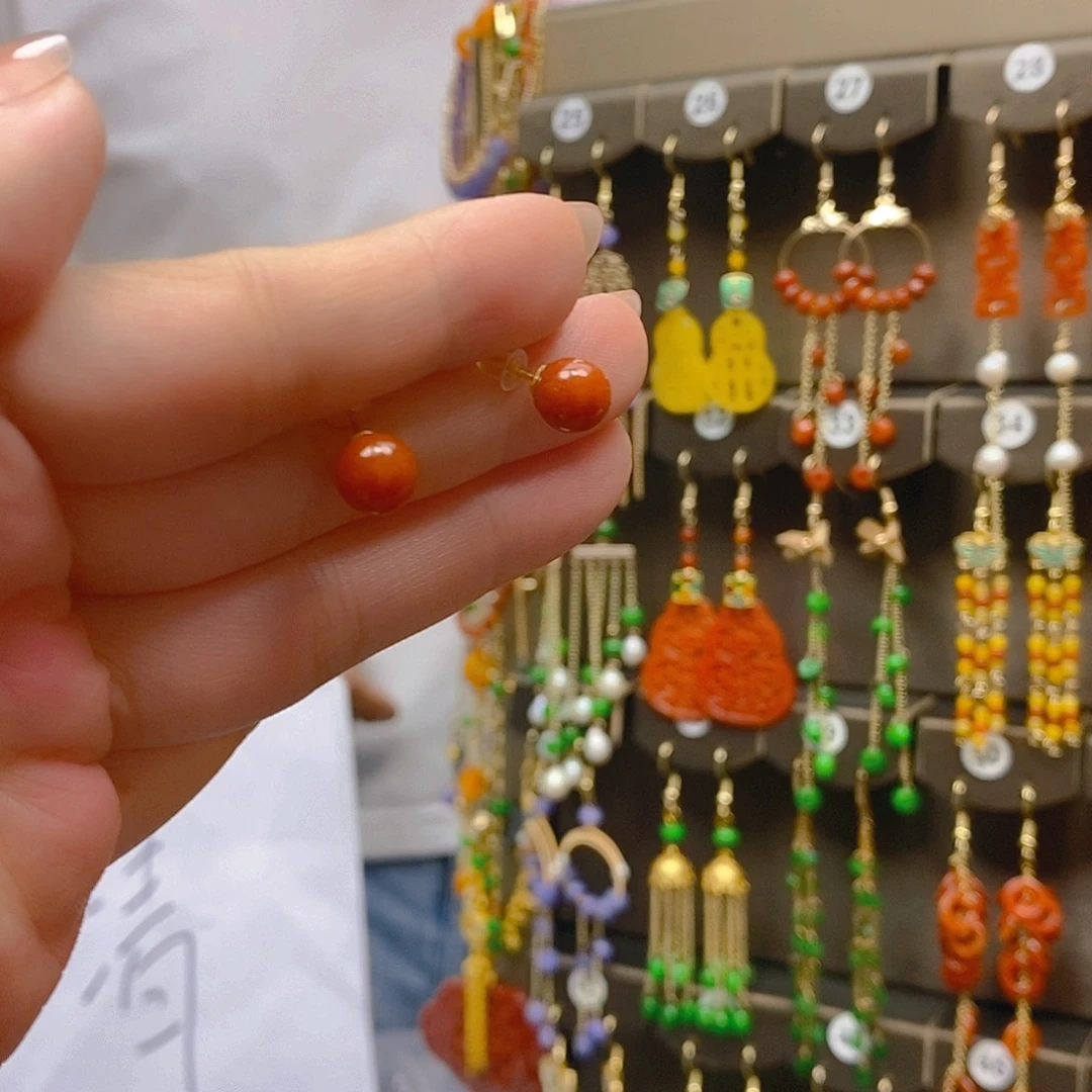 翡翠合金耳饰翡翠