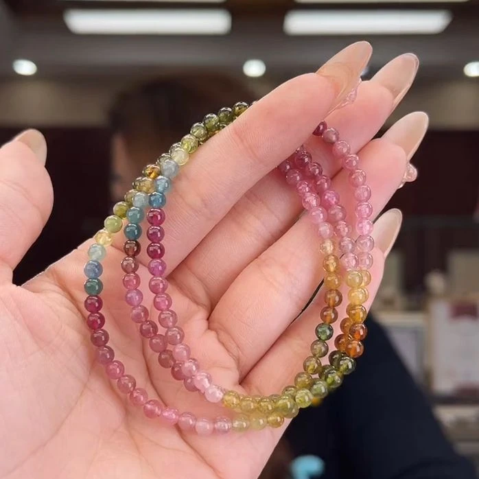 124327028碧玺/未镶嵌4mm+碧玺多圈28多样性发货