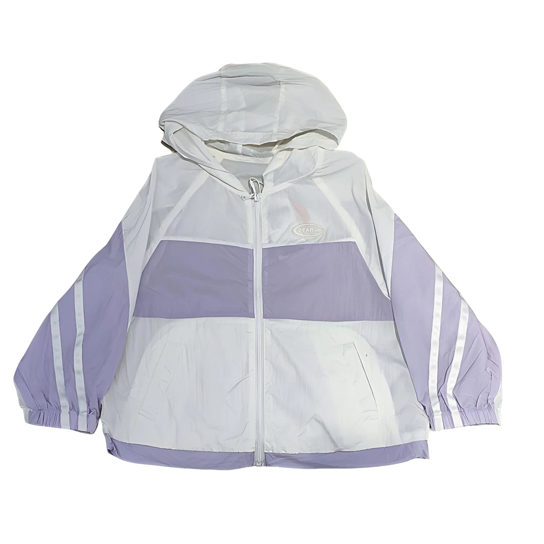 迪迪鹿薄款防晒服秋季女款拼接百搭宽松防晒衣2108