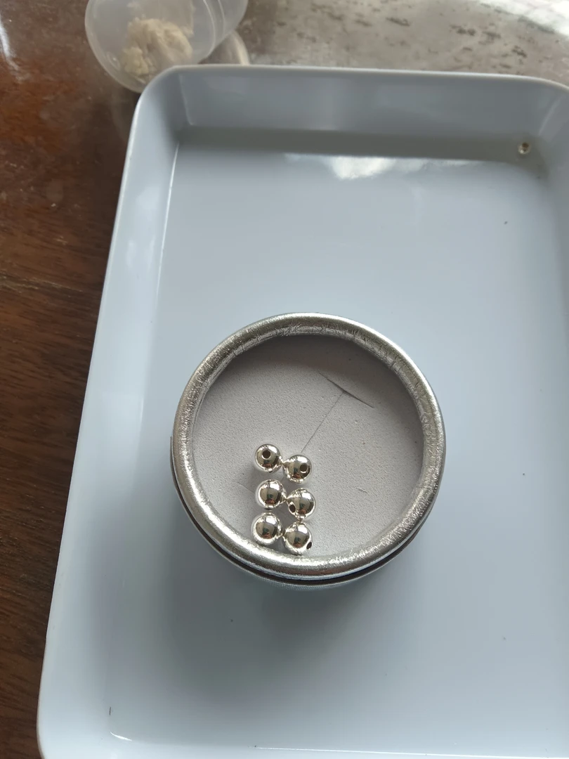 足银陶瓷银制品 段银匠手工制作银珠子