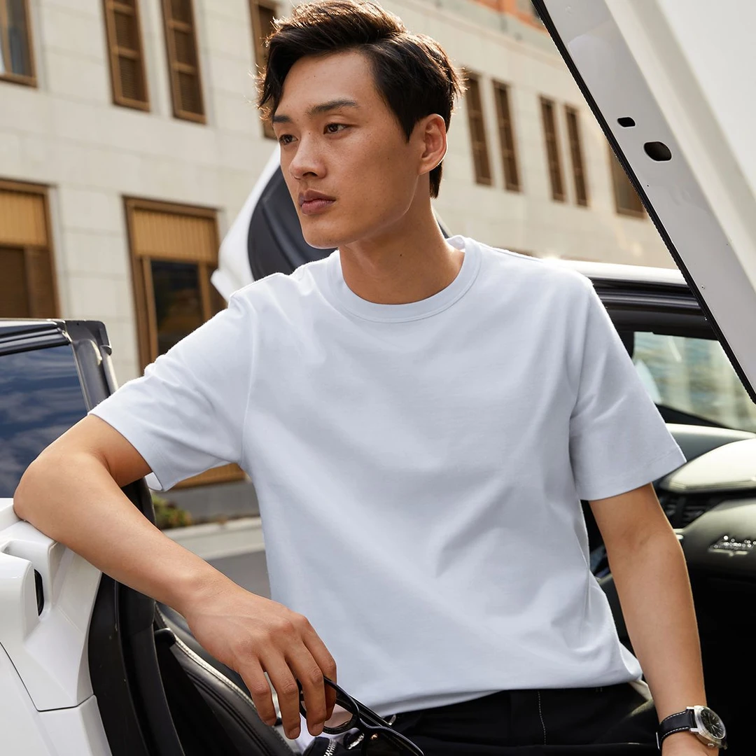 佟大为同款2025年Mr.bu.t恤男士短袖纯棉圆领T恤白色打底内搭时尚