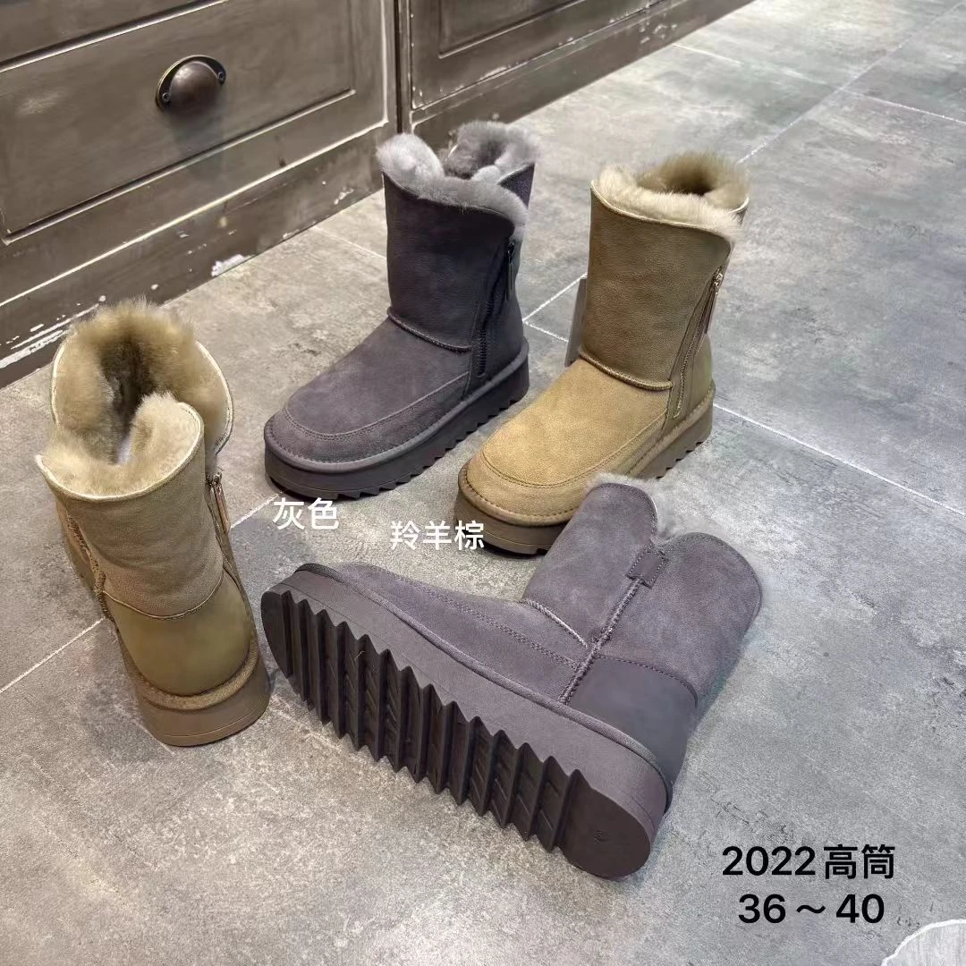 蒙古风厚底雪地靴女款2025新款冬季女鞋加绒棉靴东北大棉鞋雪地棉