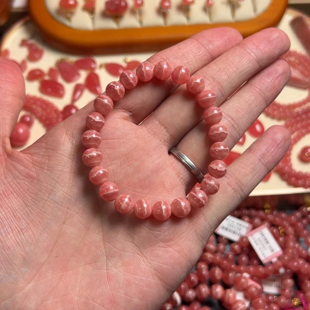 菱锰矿（红纹石）手串未镶嵌V****呀
