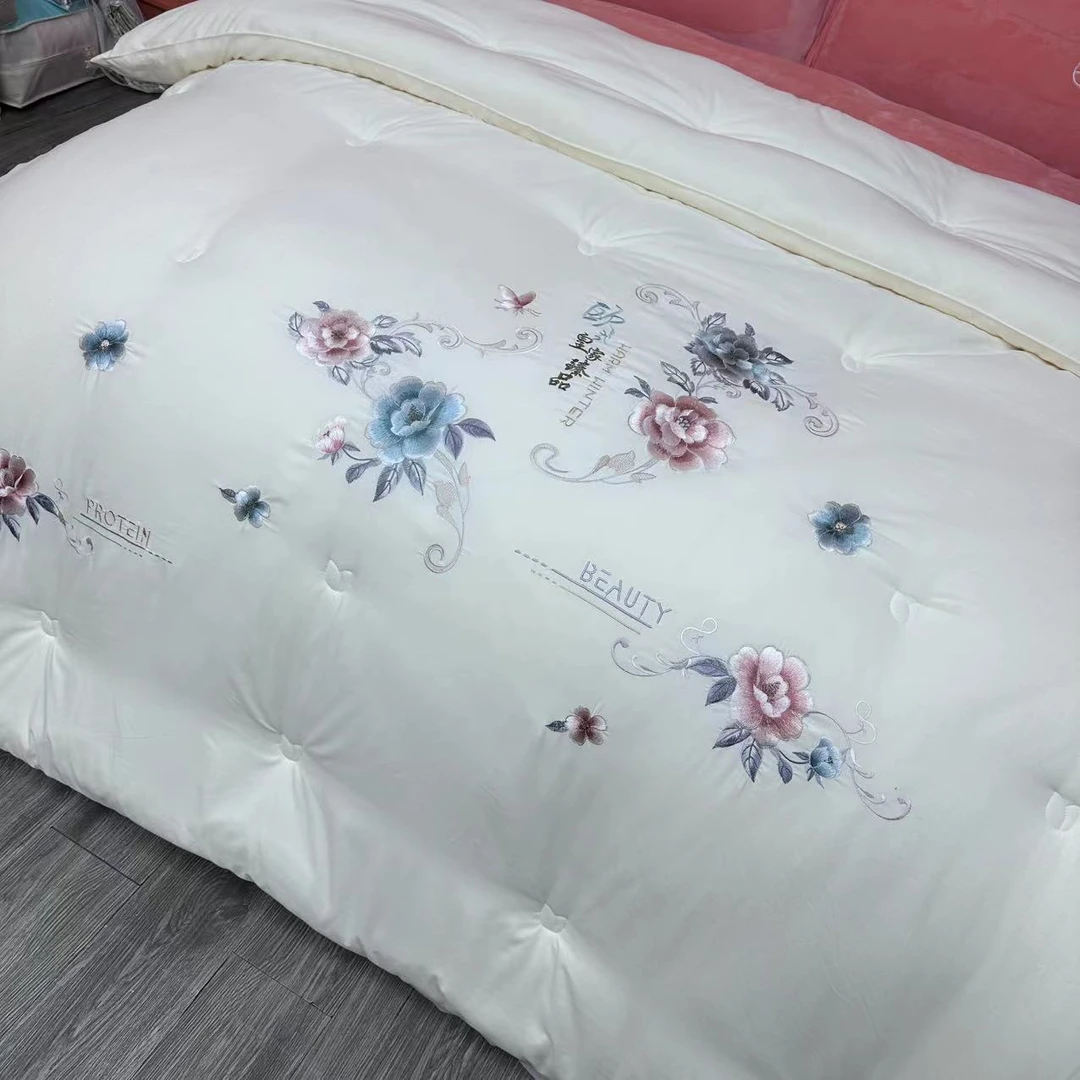 【国色天香】高端被子绗缝加厚冬被保暖被子皇家臻品被芯春秋被