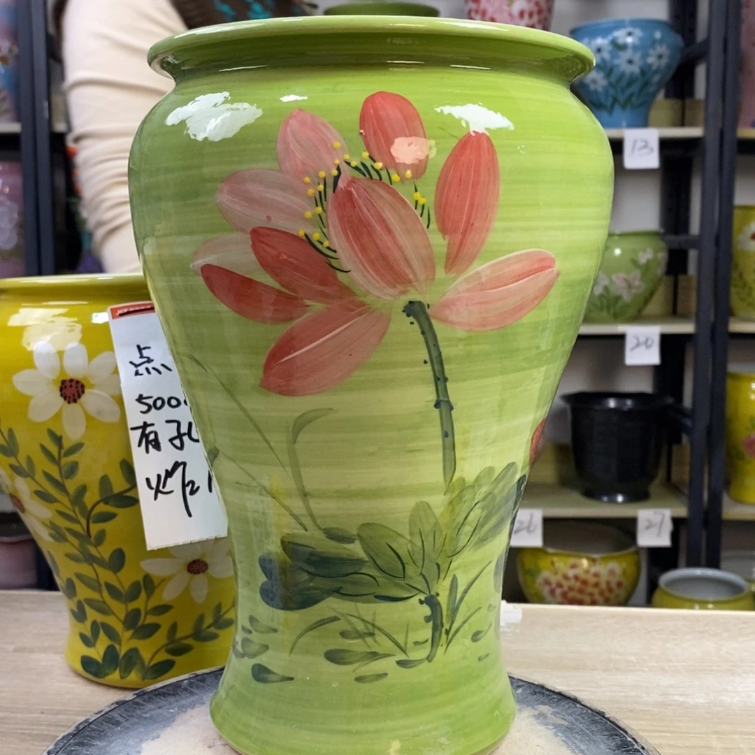 景德镇手工手绘陶瓷花盆