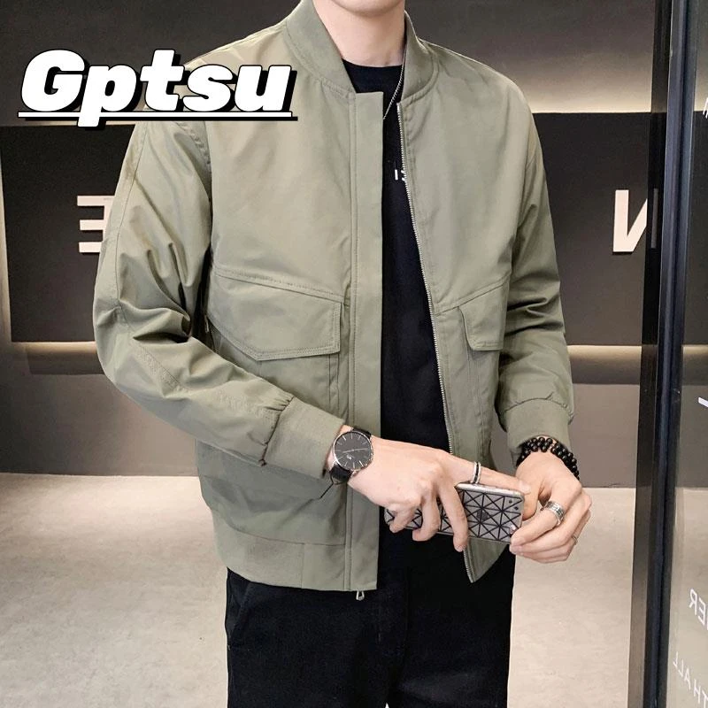 GPTSu潮牌大口袋工装痞帅外套男士秋冬季新款加棉加厚夹克上衣衫