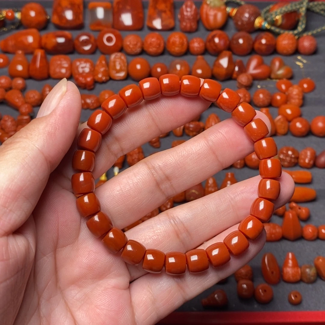 晶***店南红玛瑙精工直切未镶嵌
