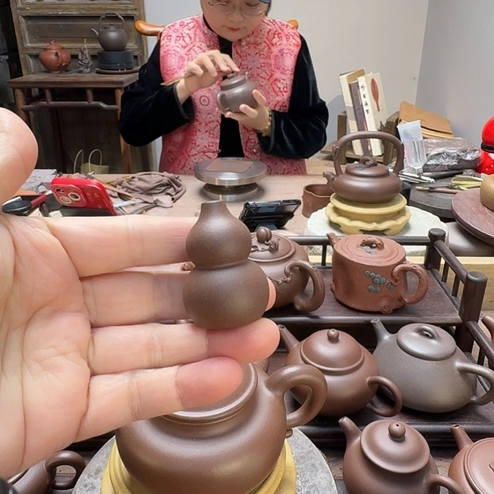 紫泥茶壶手工制作葫芦