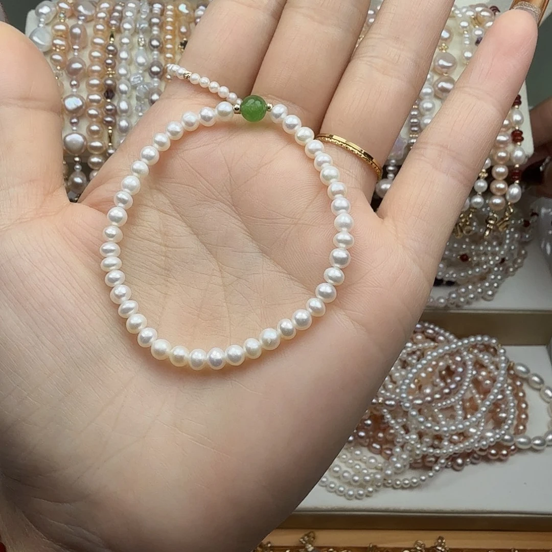 淡水珍珠手绳银S925镶嵌