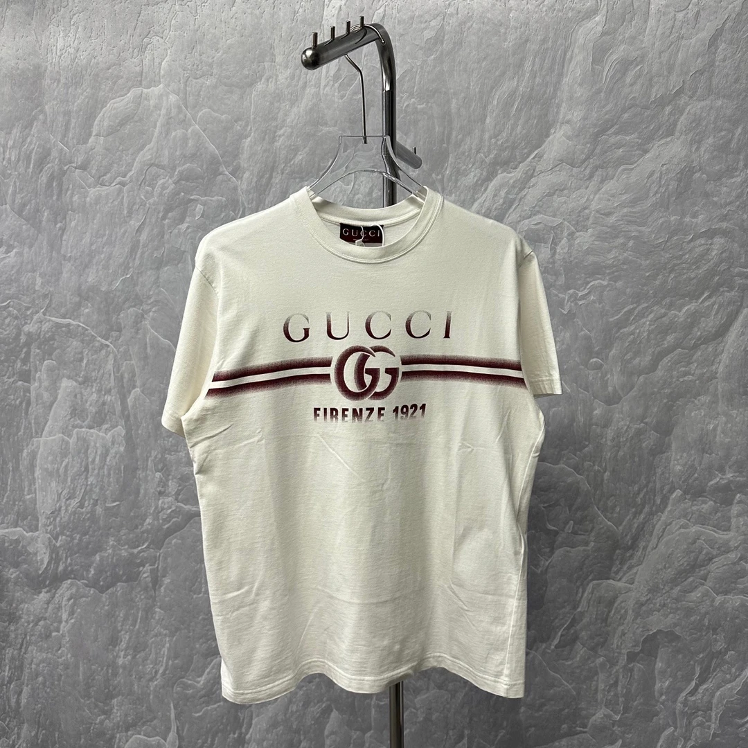 99新 GUCCI/古驰 SS24双G字母渐变印花短袖 S码 D18498