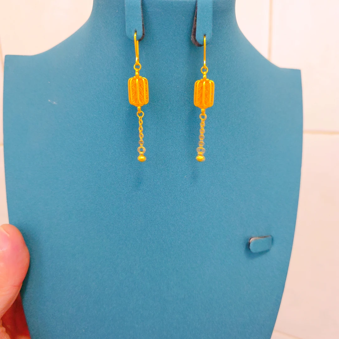 铜合金耳饰 原创设计植物花卉甜美风金色耳环珠宝قاپلىما ئالتۇن