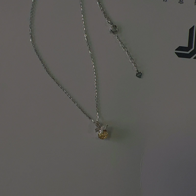 钛钢项链 时尚蝴蝶结吊坠高级感百搭项链精致首饰F815