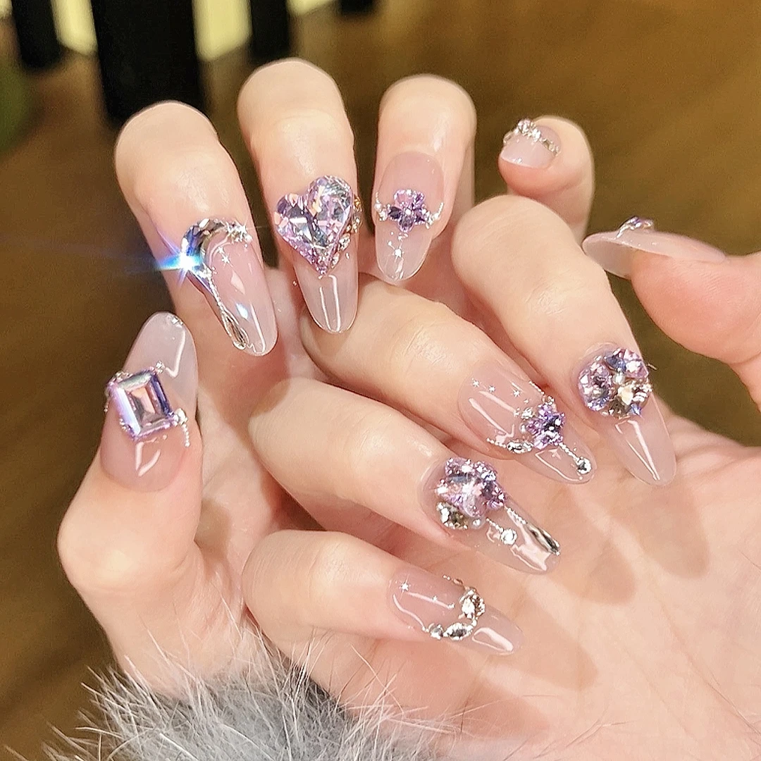 郭小双穿戴甲【七仙女•紫儿】全华版手工穿戴甲10片盒装-H30600