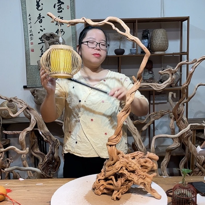 香榧木杜鹃根根艺摆件
