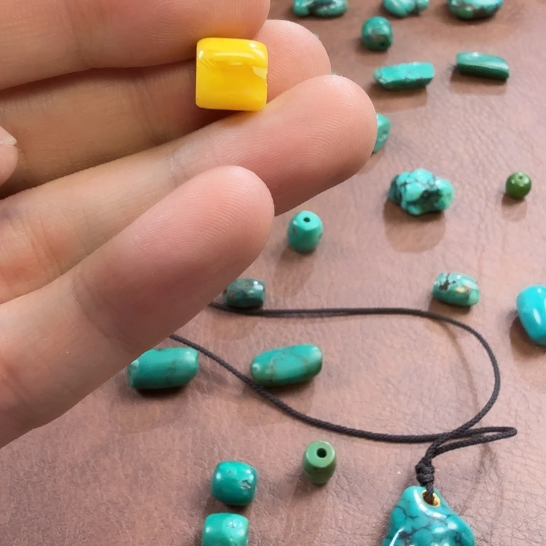 大理石磁石老蜜阿蜡配珠桶珠17