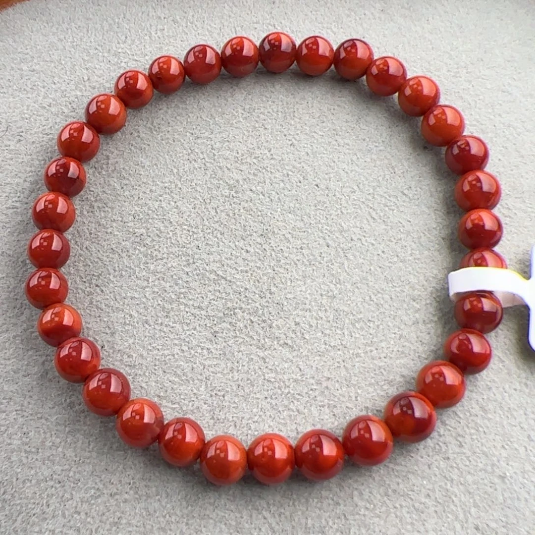 南红玛瑙（满肉牛血俏色手串5+）未镶嵌