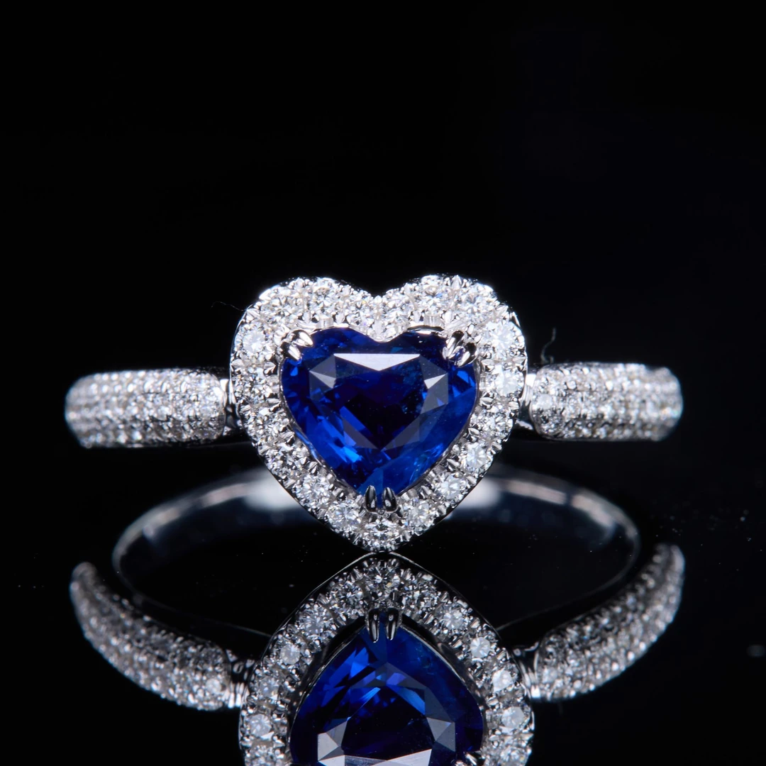 如苑珠宝18K金蓝宝石戒指1.07ct/无烧/皇家蓝/GRS/缅甸