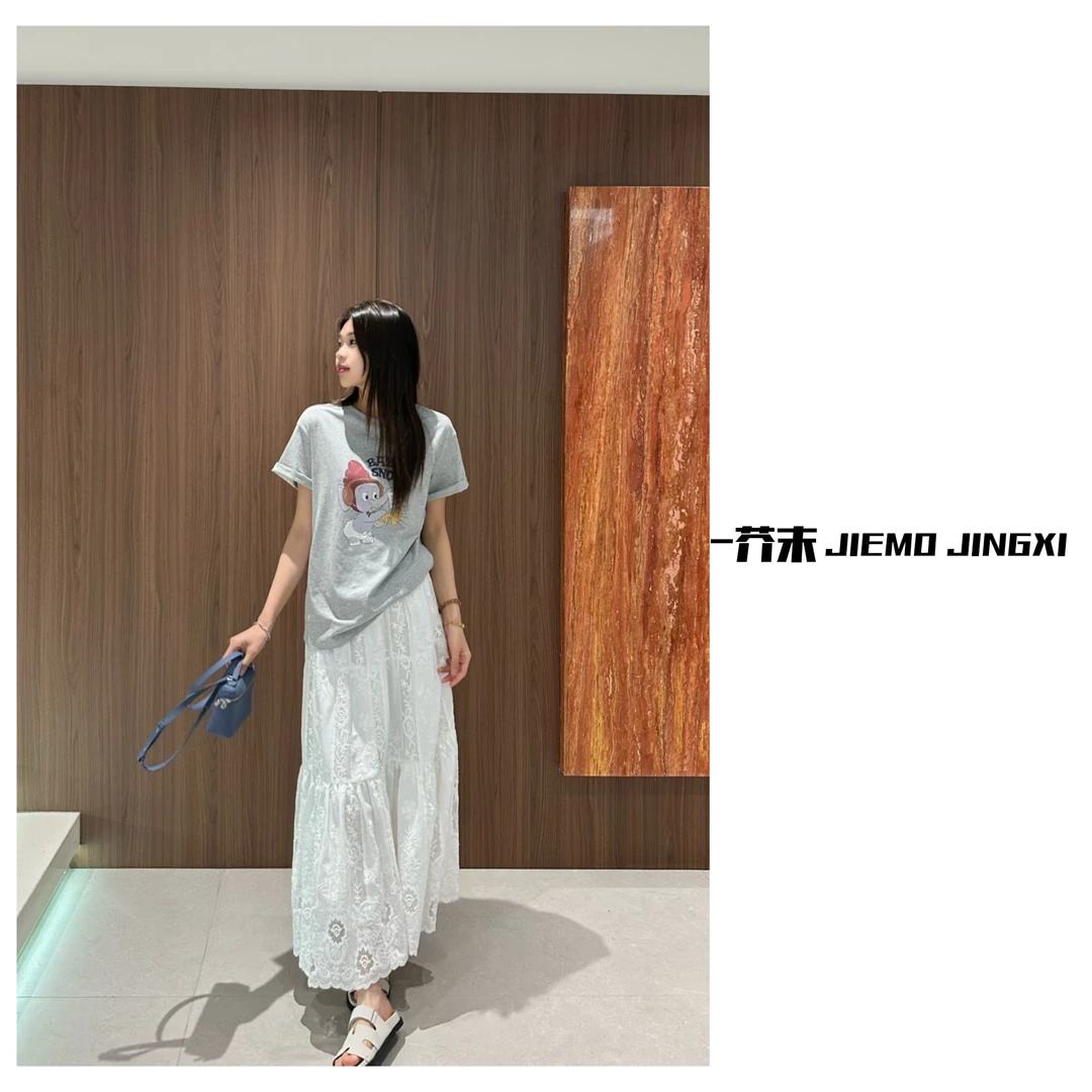 【芥末晶喜小象T恤】2025夏季新款宽松卡通半袖大版女生短袖T恤女