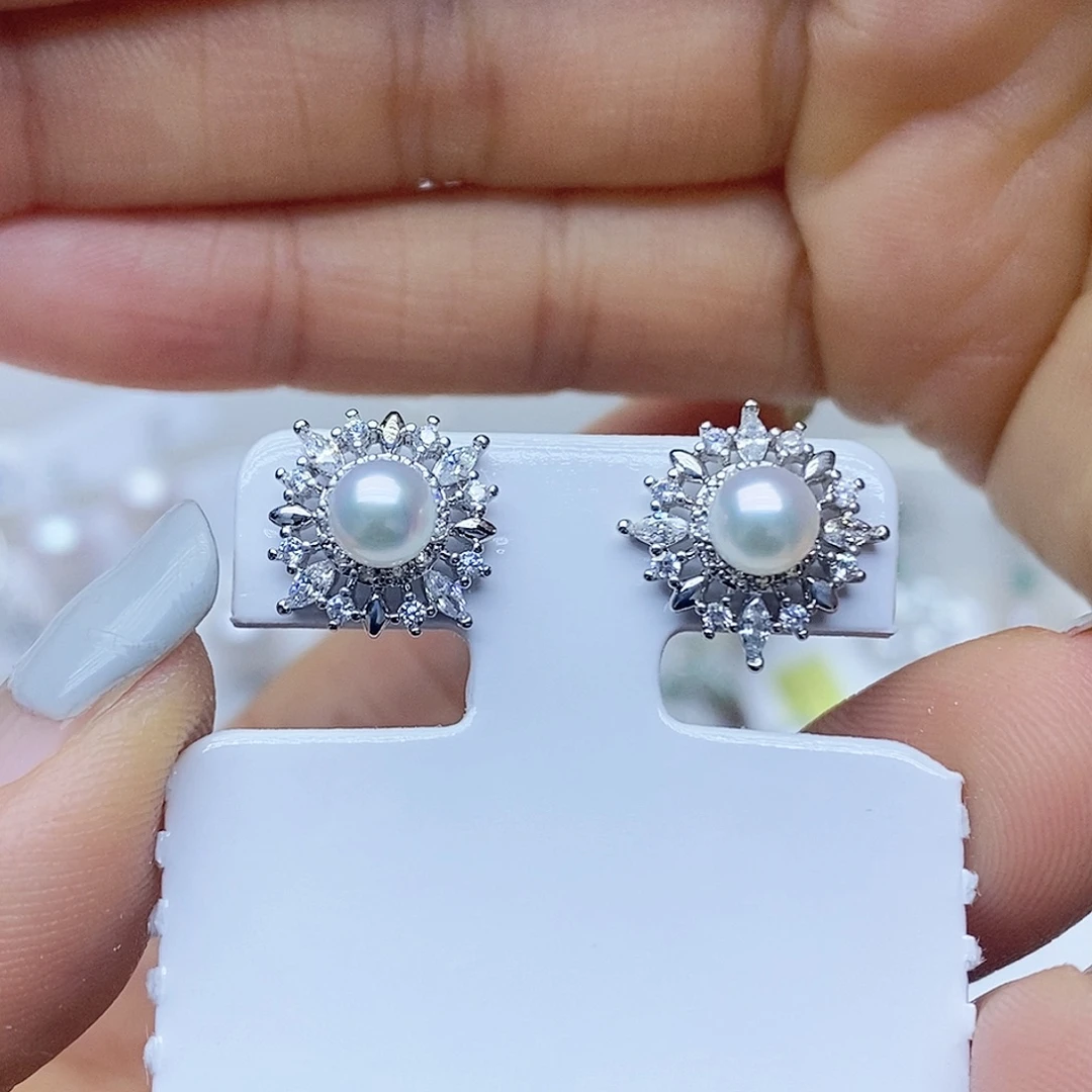 未镶嵌耳钉淡水珍珠