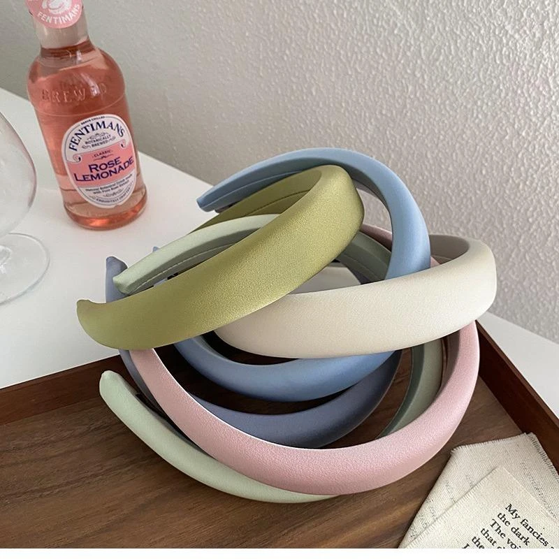 韩版夏季清新蓝绿色系高颅顶发箍发饰奶油糖果色宽边发箍网红发卡