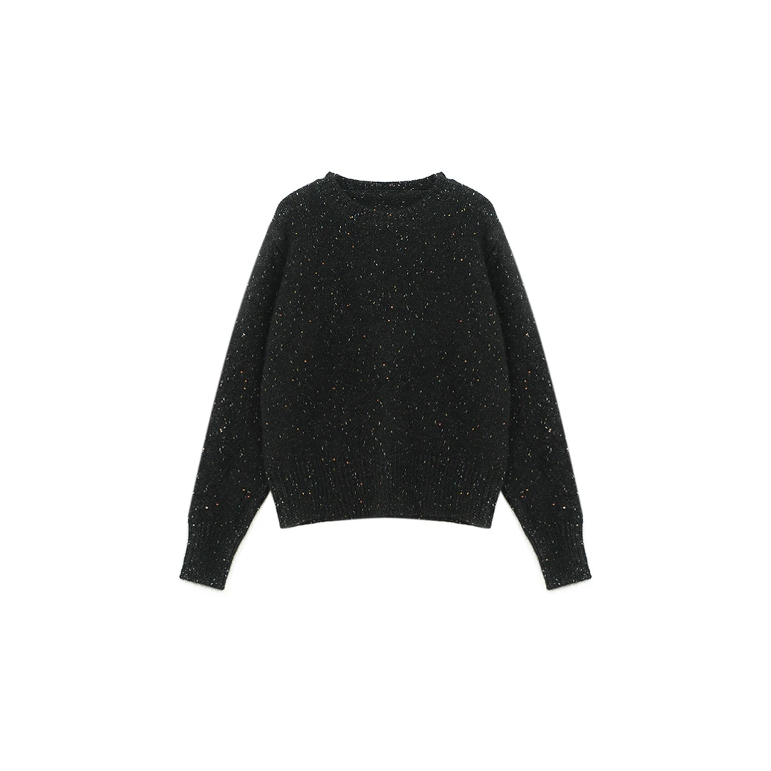 【钱老板推荐】绵羊毛特殊慵懒风减龄显瘦圆领长袖毛衣4Z18A8819