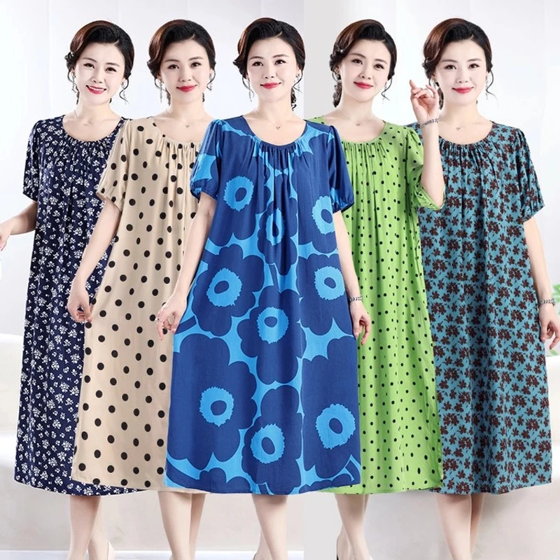 加肥加大可穿180斤绵绸连衣裙()舒适百搭时尚女装