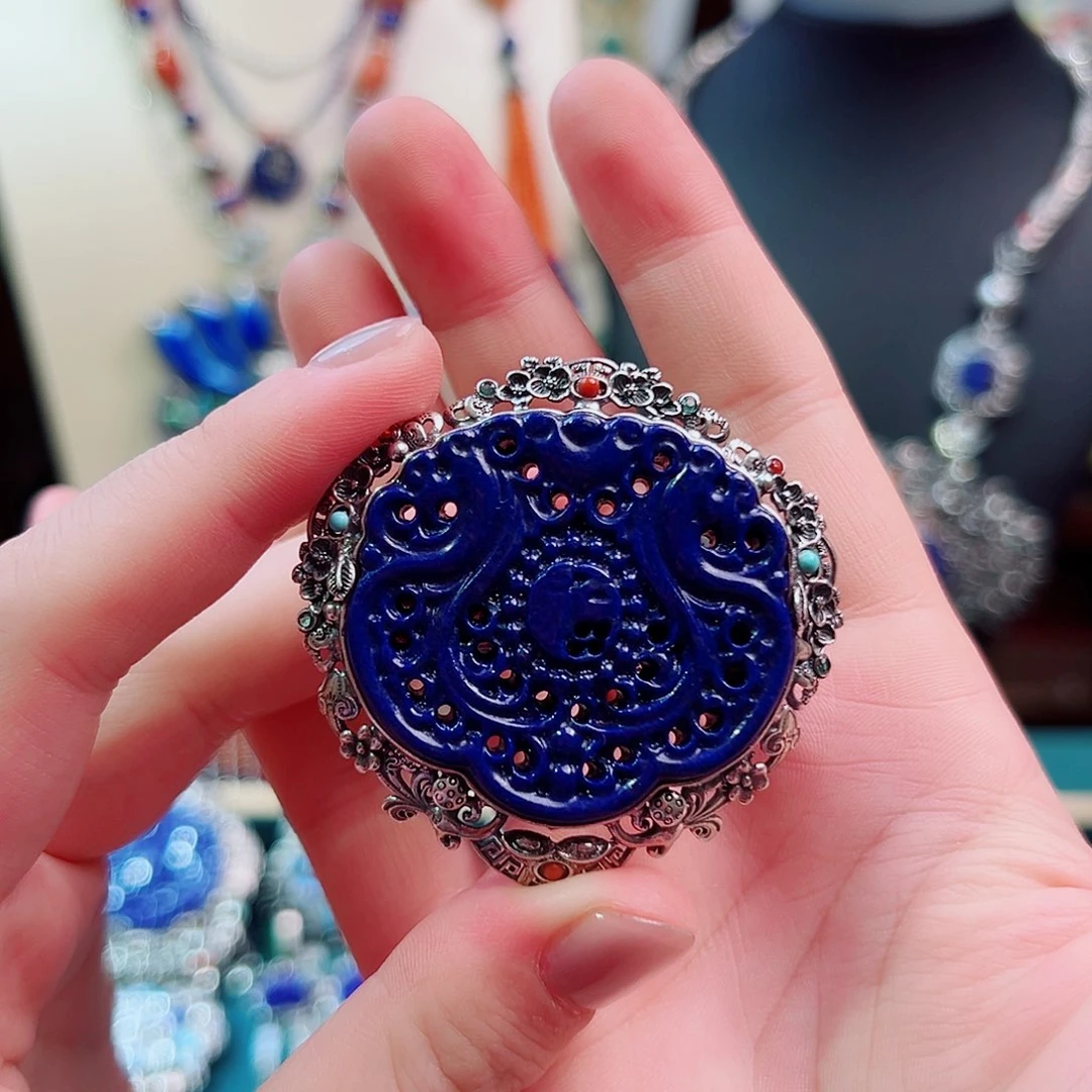 青金石未镶嵌戒指戒指