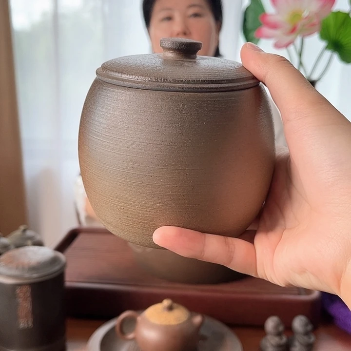 柴烧四两装茶叶罐 捡漏