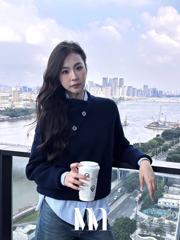 宽松型老钱风毛衣显瘦针织长袖秋冬衫厚款黑色