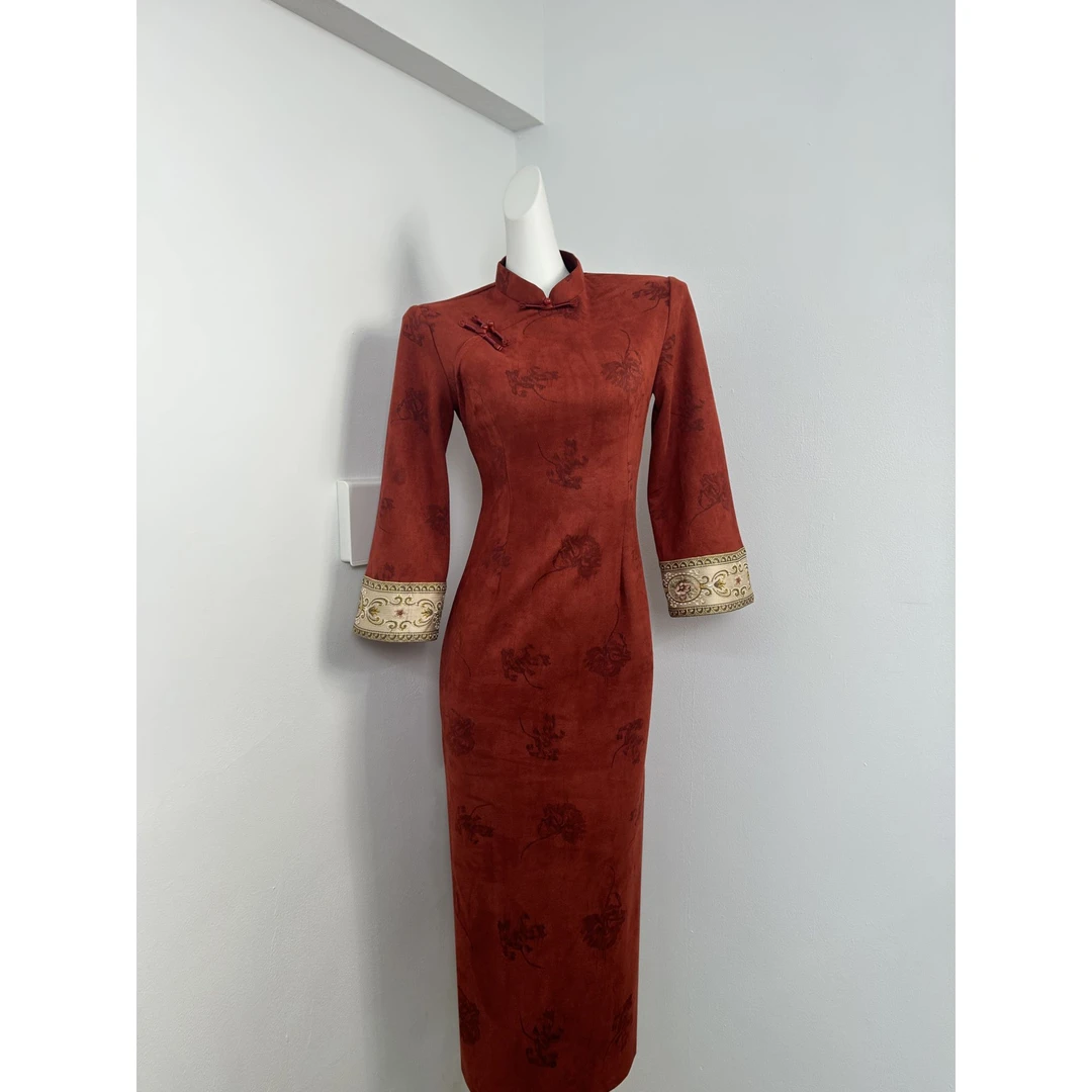 新中式国风倒大袖旗袍2025秋季新款复古气质年轻款少女连衣裙日常