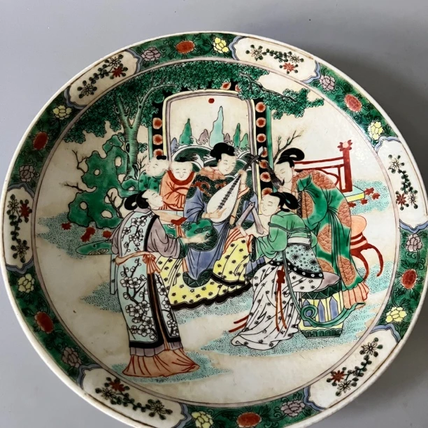 4863 清康熙 五彩人物故事大盘