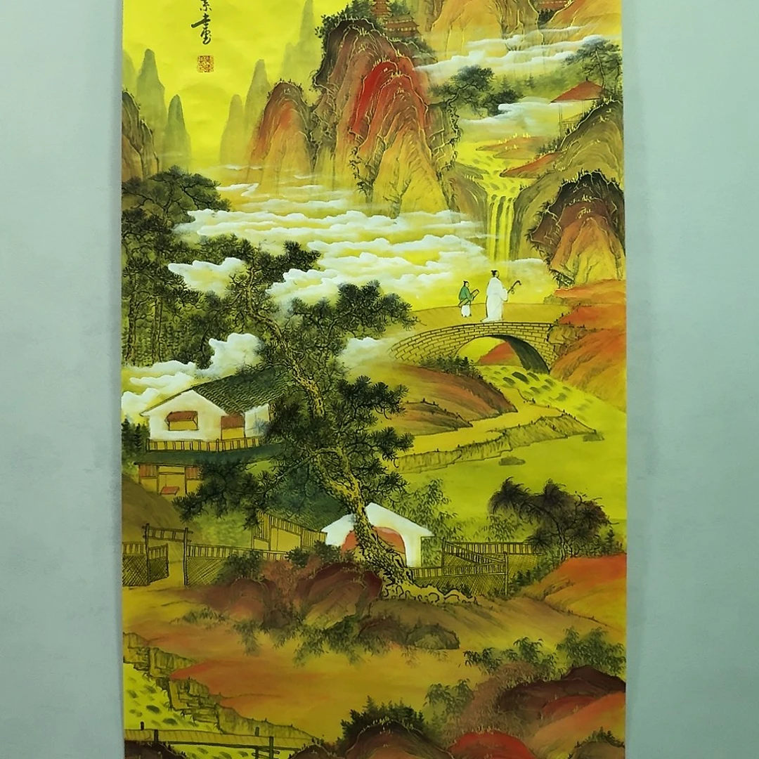 国画四尺工笔山水