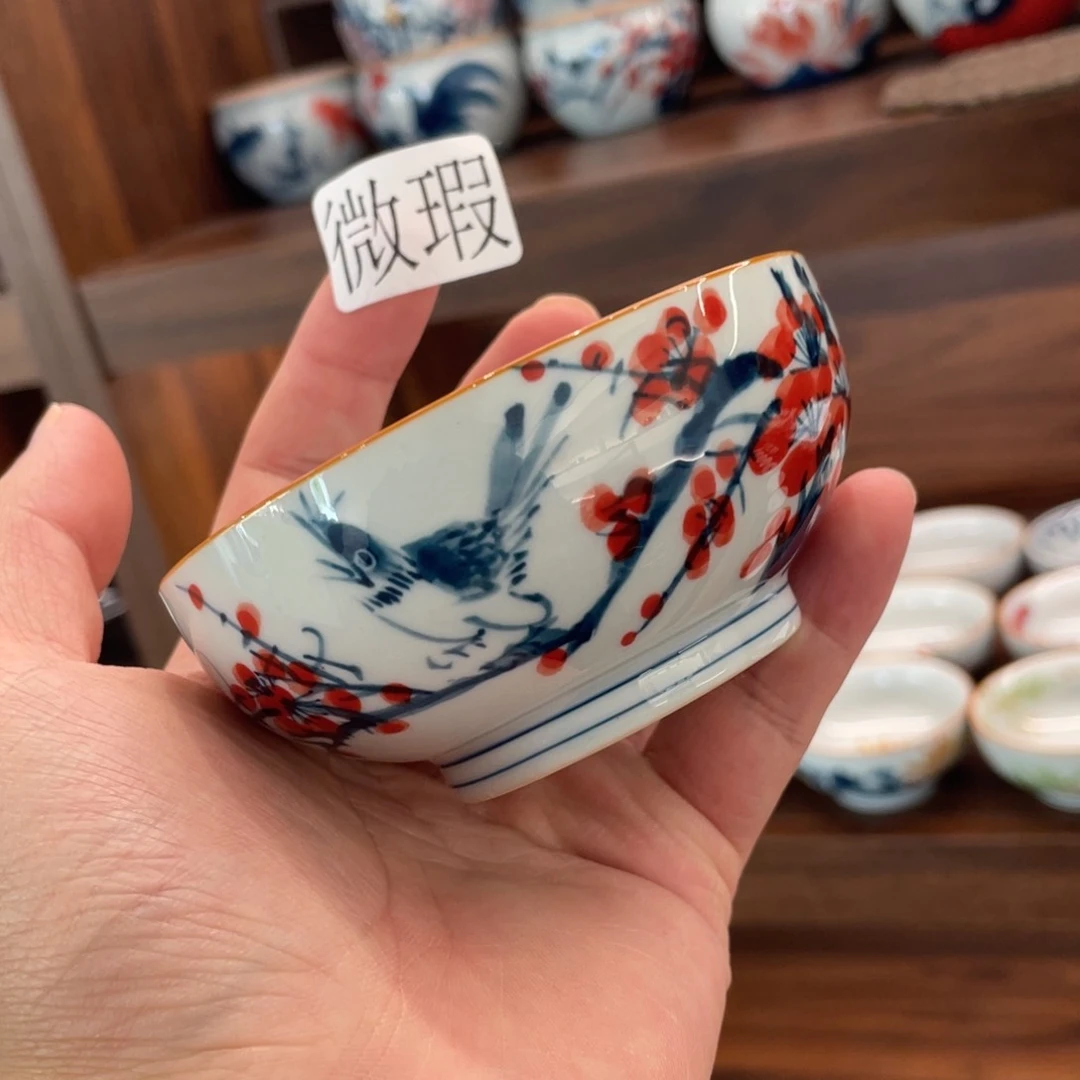 釉下手绘茶具微瑕