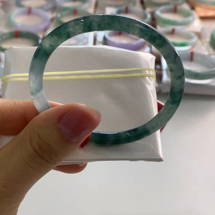 翡翠未镶嵌手镯贵妃圆54.5