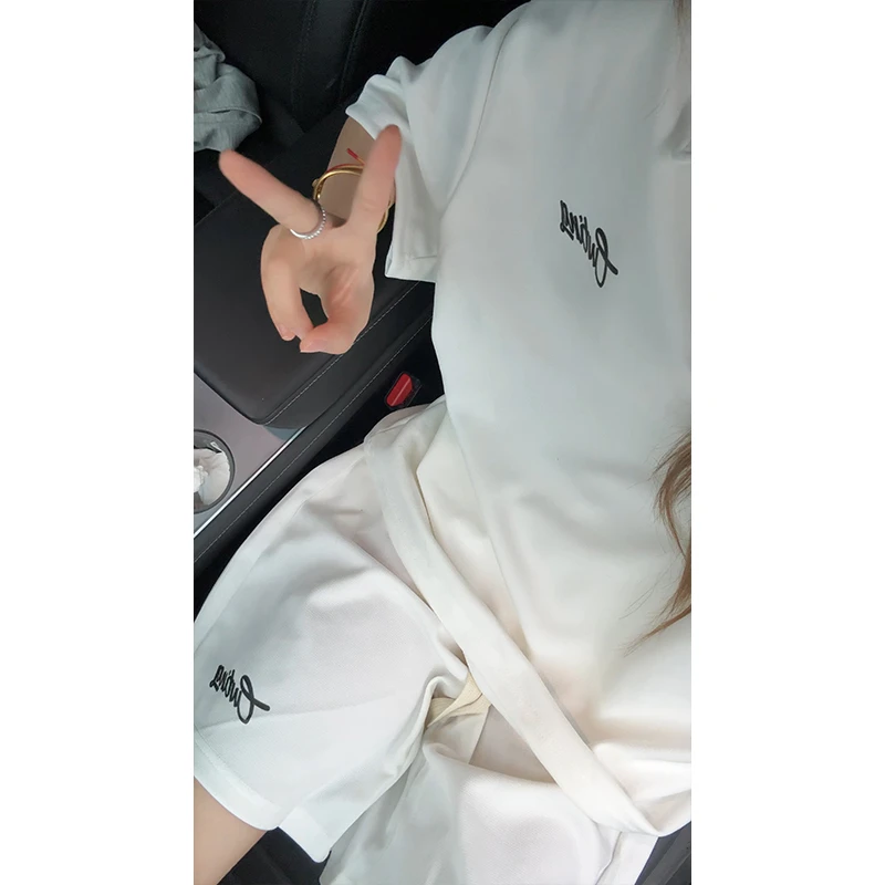 休闲运动套装男夏季2025新款酷帅气短袖T恤潮牌穿搭配男装一整套