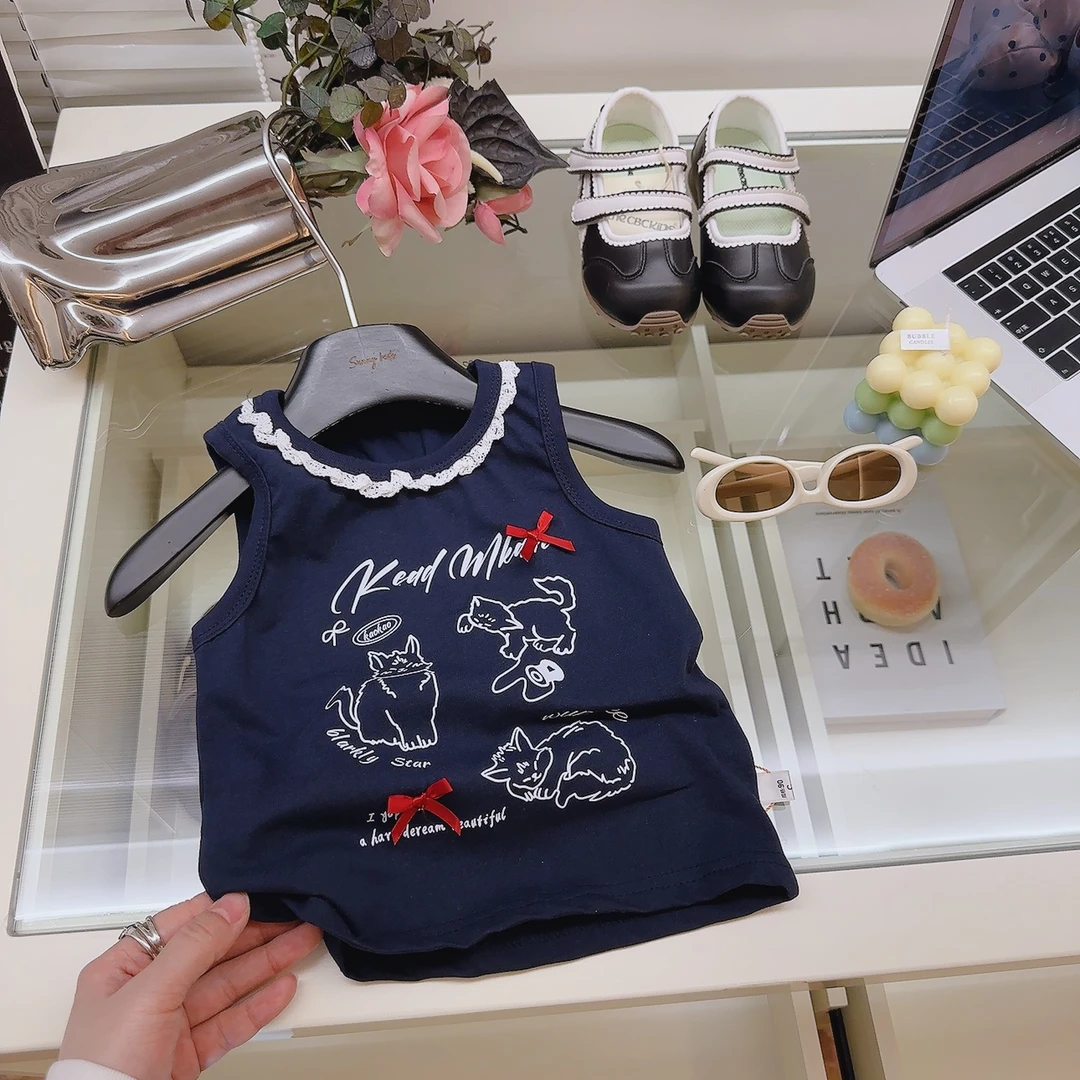 女童背心2025夏季新款儿童纯棉无袖T恤韩版百搭时尚背心