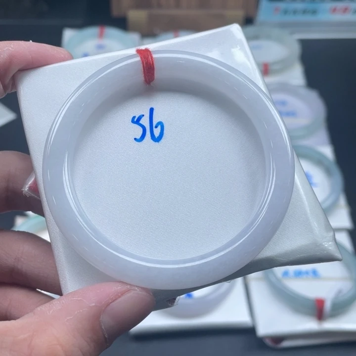 翡翠手镯未镶嵌白月光56圆